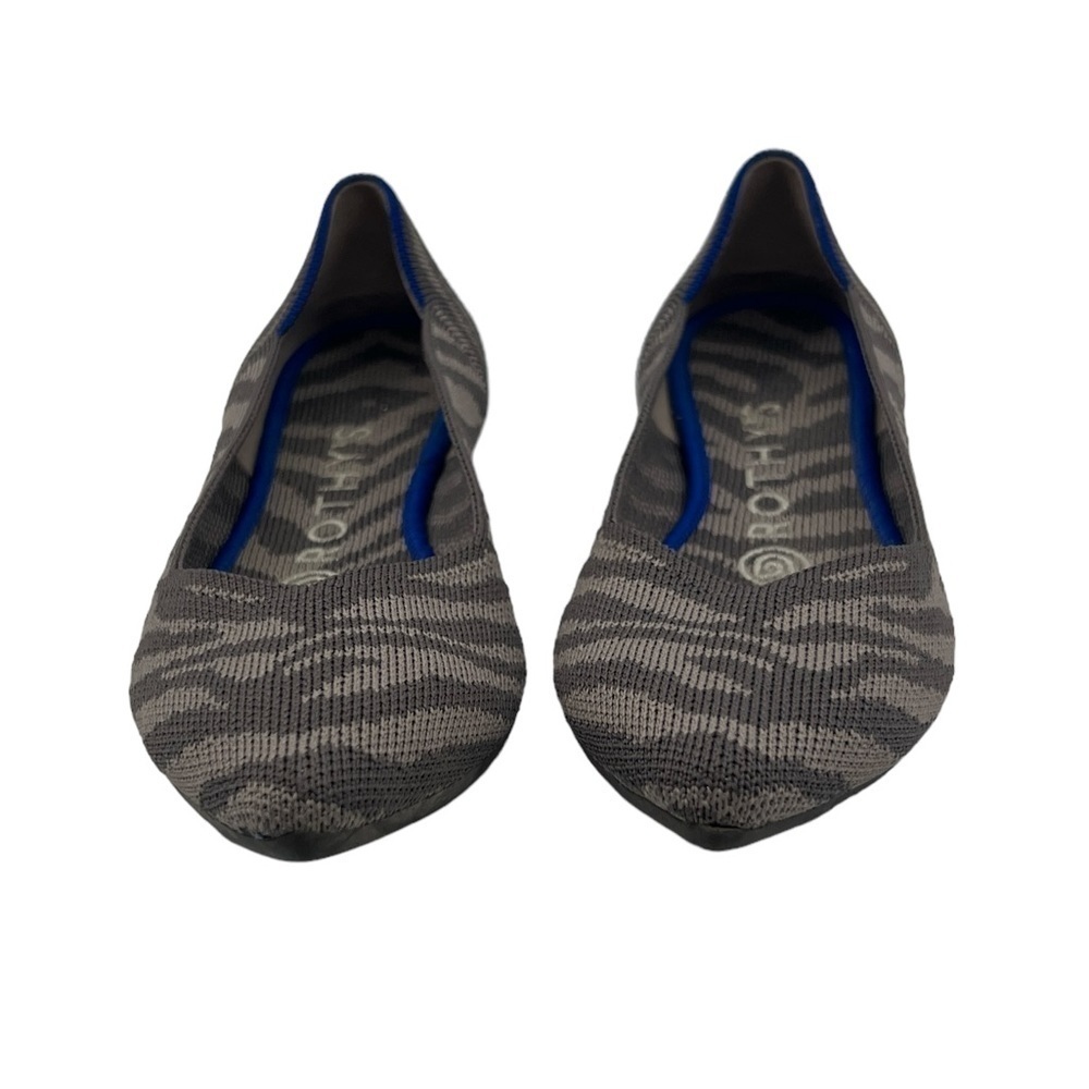 Rothy’s Gray On Gray The Point Zebra Striped Slip… - image 3